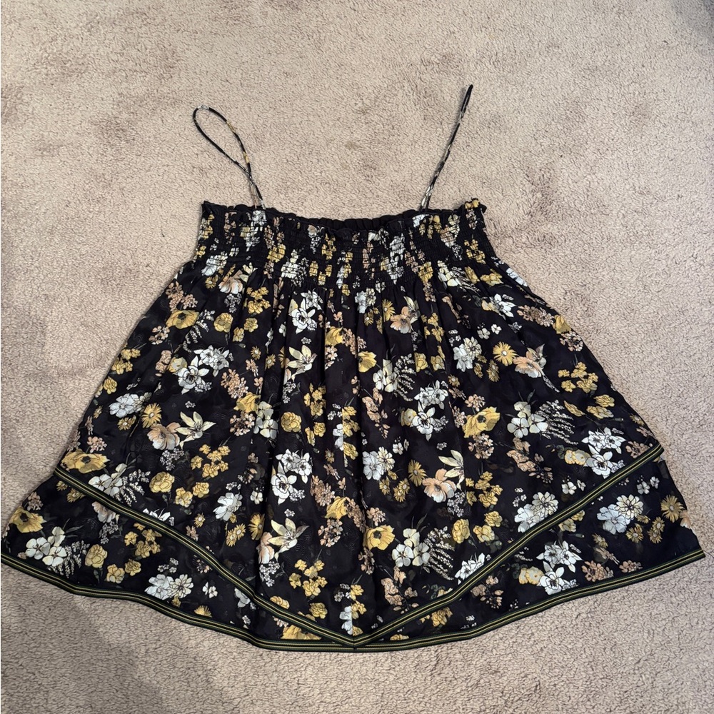 Derek Lam 10 Crosby TIERED FLORAL-PRINT SILK CAMI SKIRT